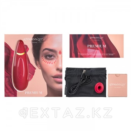 Бесконтактный клиторальный стимулятор Womanizer Premium красный/золотой от sex shop Extaz фото 3