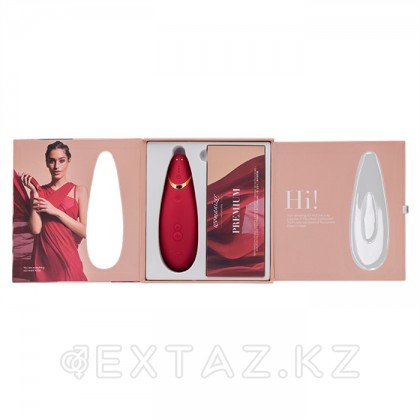 Бесконтактный клиторальный стимулятор Womanizer Premium красный/золотой от sex shop Extaz фото 4