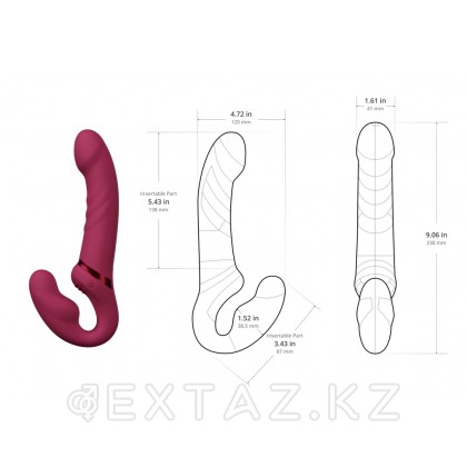 Гибкий двусторонний безремневой страпон c вибрацией Lapis Lovense от sex shop Extaz фото 8