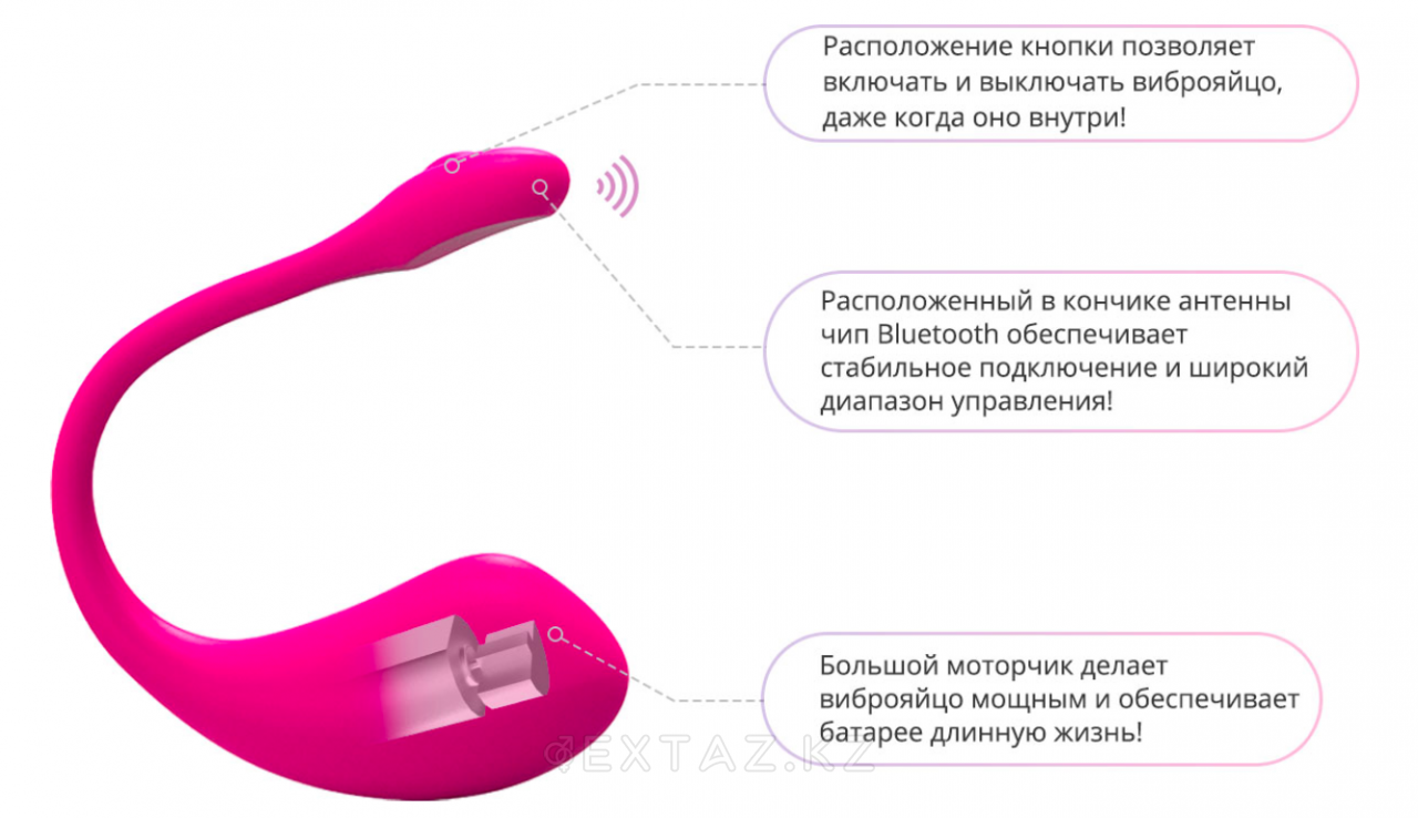Виброяйцо для стимуляции точки G с пультом управления Small Wireless Vibrating G-Spot Egg (Фиолетовый)