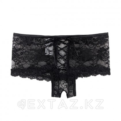 Трусики на завязках с доступом черные (M-L) от sex shop Extaz фото 8