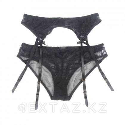Трусики и пояс для чулок с ремешками Sexy черные Exquisite Lace (3XL-4XL) от sex shop Extaz фото 8
