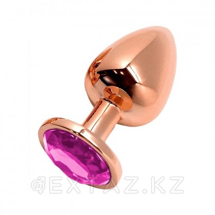 Анальная пробка металлическая Tralalo золотая с розовым кристаллом от WOOOMY (8*3,4 см.) от sex shop Extaz фото 5