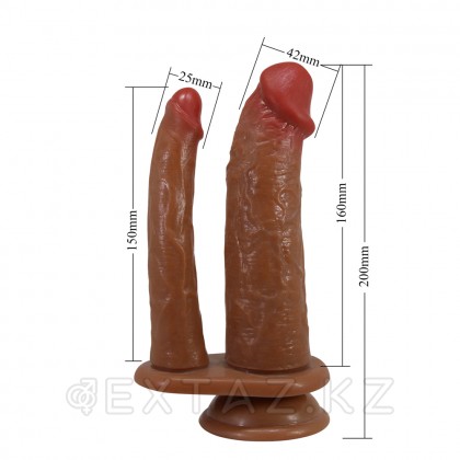 Двойной фаллоимитатор на присоске Hubert (16*4,2 см; 15*2,5 см) от sex shop Extaz фото 6