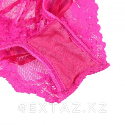 Трусики на высокой посадке Lace Strappy розовые (размер XS-S) от sex shop Extaz фото 2