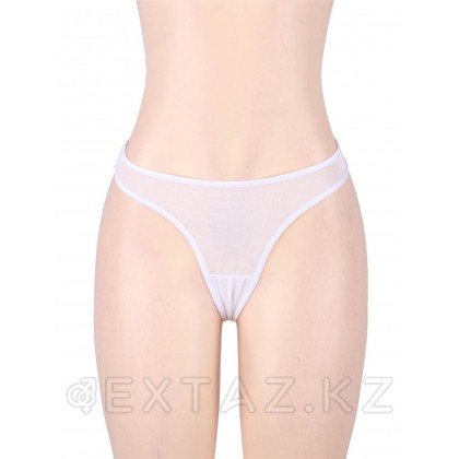Пояс белый для чулок с ремешками на клипсах (XL-2XL) от sex shop Extaz фото 4