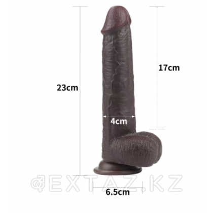 Фаллоимитатор Lovetoy Sliding Skin Dual Dong, с двойным покрытием, черный, 23х4,2 см от sex shop Extaz фото 6