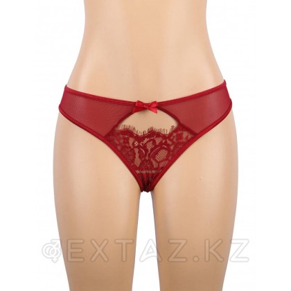 Пояс для чулок с ремешками и трусики красные Flower&bow (XL-2XL) от sex shop Extaz фото 5