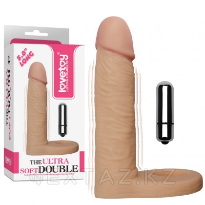 Насадка-фаллоимитатор для двойного проникновения с вибрацией (14,7 см) от sex shop Extaz