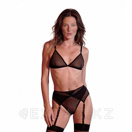 Базовый комплект из бюстгалтера, стрингов и пояса для чулок Base, S/M от sex shop Extaz