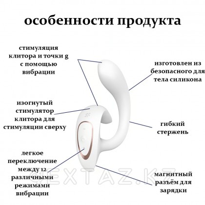 Вибратор-кролик с двойной стимуляцией G for Goddess 1 белый от Satisfyer от sex shop Extaz фото 3