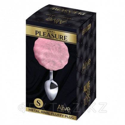 Металлическая анальная пробка с розовым хвостиком Fluffy от Alive (7*3,2 см.) от sex shop Extaz фото 4