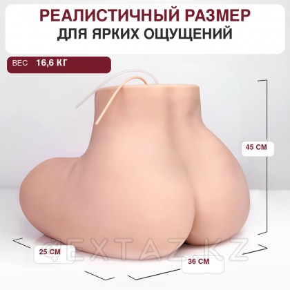 Реалистичный двойной мастурбатор с вибрацией и функцией всасывания Ingrid от sex shop Extaz фото 4