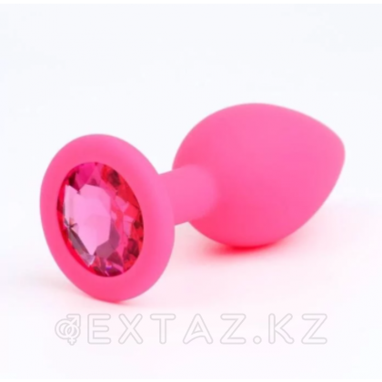 Анальная пробка с розовым кристаллом, розовая (28 мм*72 мм) от sex shop Extaz фото 4