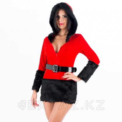 Новогоднее платье с капюшоном (чёрно-красное) от sex shop Extaz фото 7