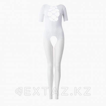 Боди-комбинезон белый c рукавом и вырезом на груди (Impulse) (S-L) от sex shop Extaz фото 7