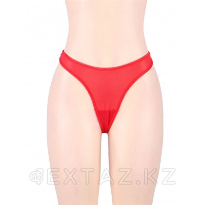 Пояс красный для чулок с ремешками на клипсах (3XL-4XL) от sex shop Extaz фото 3