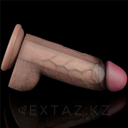 Фаллоимитатор XXL с двойным покрытием (24,6*7) темный от sex shop Extaz фото 2