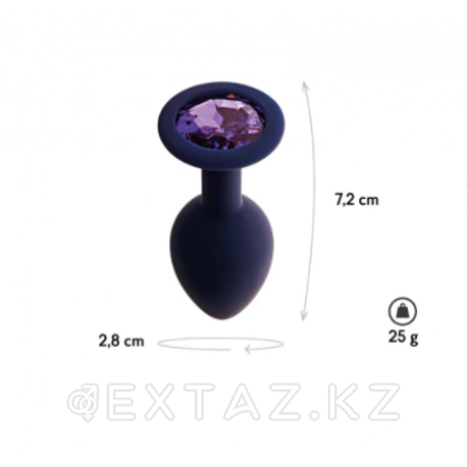Анальная пробка с кристаллом Gamma, цвет Черничный + фиолетовый кристалл  (CORE) (S) от sex shop Extaz фото 3
