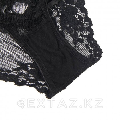 Трусики на высокой посадке Lace Strappy черные (размер XS-S) от sex shop Extaz фото 2