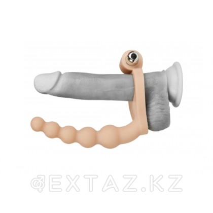 Насадка-фаллоимитатор с кольцом и вибрацией Ultra Soft Bead (16,51 см) от sex shop Extaz фото 5