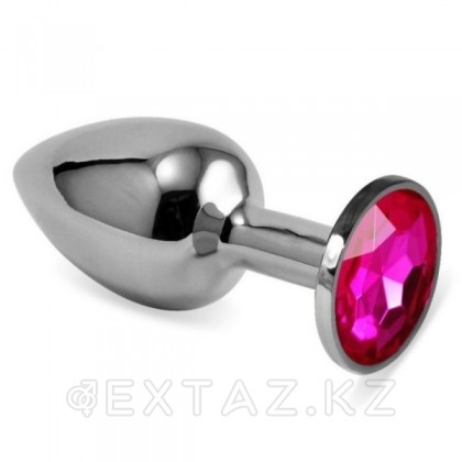 Серебряная пробка с кристаллом (фуксия) от sex shop Extaz