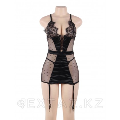 Сексуальное черное белье с подвязками и стрингами (размер XS-S) от sex shop Extaz фото 5