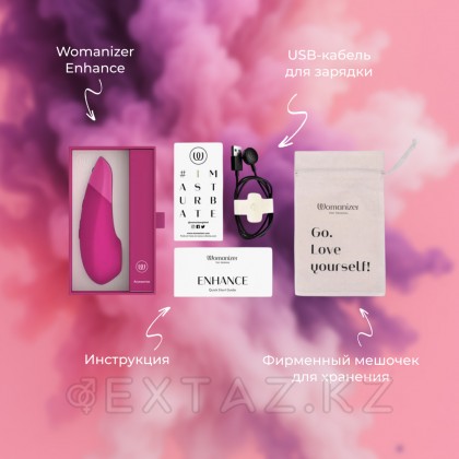 Бесконтактный клиторальный стимулятор Womanizer Enhance Vibrant Pink от sex shop Extaz фото 8
