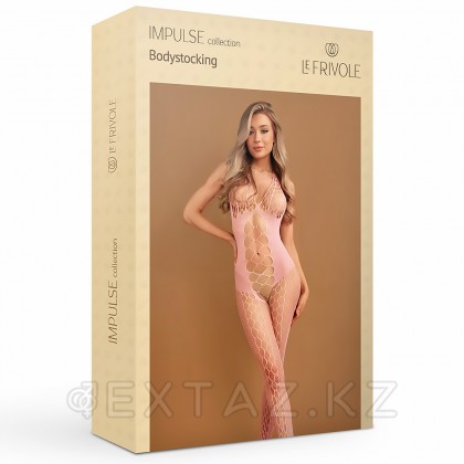 Боди-комбинезон в сетку с вырезами Le Frivole Impulse, розовый, S/XL от sex shop Extaz фото 10