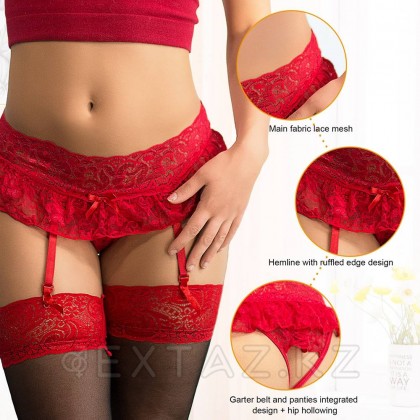 Пояс для чулок кружевной Red Sexy Bow (M-L) от sex shop Extaz фото 6