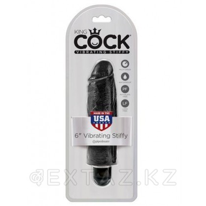 PipeDream King Cock 6''Vibrating Stiffy Вибратор черный от sex shop Extaz