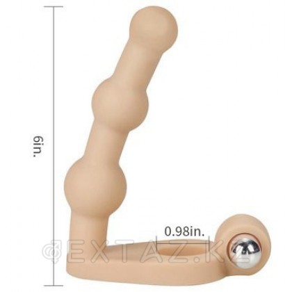 Насадка-фаллоимитатор с кольцом и вибрацией Ultra Soft Bead LOVETOY (15,24 см) от sex shop Extaz фото 5