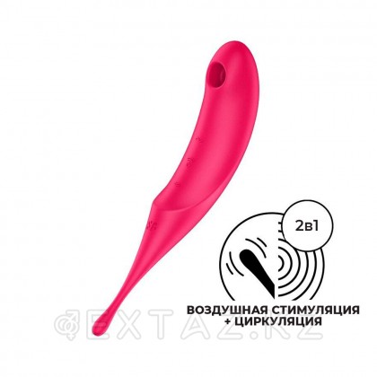 Вибратор с воздушной стимуляцией клитора Satisfyer Twirling Pro красный от sex shop Extaz