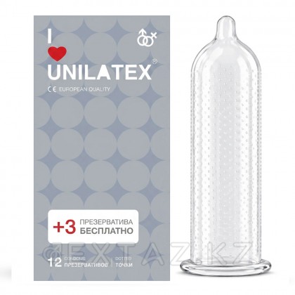 Презервативы Unilatex Dotted/точечные, 12 шт. + 3 шт. в подарок от sex shop Extaz