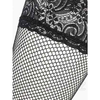 Чулки в мелкую сетку с черной кружевной резинкой (Sense) (L/XL) от sex shop Extaz фото 2