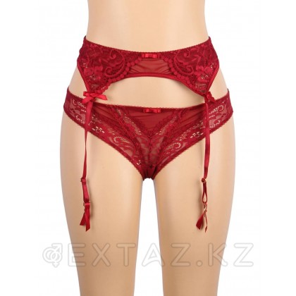 Трусики и пояс для чулок с ремешками красные Sexy Exquisite Lace (XS-S) от sex shop Extaz фото 7
