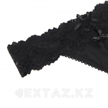 Трусики танга Sexy Floral Lace черные (размер XL-2XL) от sex shop Extaz фото 2