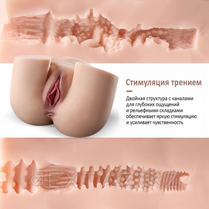 Реалистичный двойной мастурбатор Jenny (вагина+анус) от sex shop Extaz фото 2
