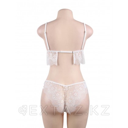 Комплект белья Temptation белый: бра и трусики бразилиана (размер M-L) от sex shop Extaz фото 8
