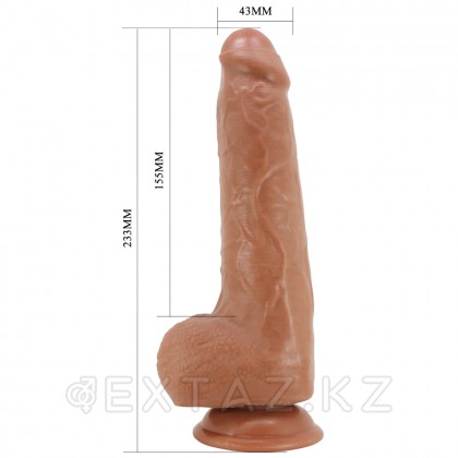 Реалистичный фаллоимитатор на присоске Draco Sliding skin (23,3*4,3 см) коричневый от sex shop Extaz фото 7
