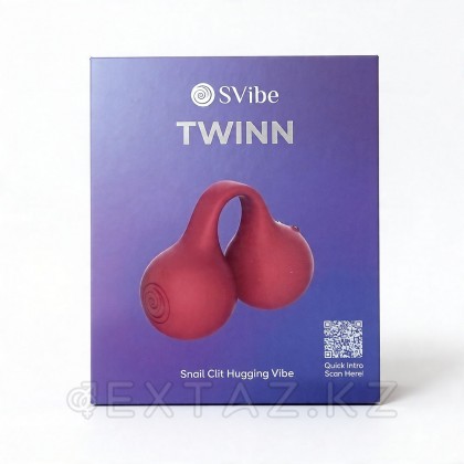 Стимулятор клитора с вибрацией SVibe Snail TWINN Clit Hugging Vibe вишневый от sex shop Extaz фото 3