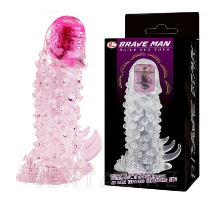 Насадка - удлинитель Baile «Wilford» с пупырышками и усиками розовая от sex shop Extaz