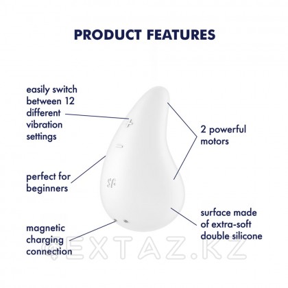 Клиторальный мини-вибратор Satisfyer Dew Drop белый от sex shop Extaz фото 4