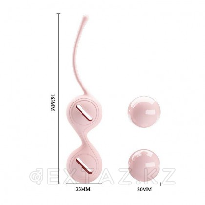 Вагинальные шарики со смещенным центром тяжести (бледно розовый) от sex shop Extaz фото 3