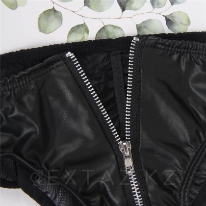 Трусики Leather Zipper Black с замочком (размер 3XL) от sex shop Extaz фото 7