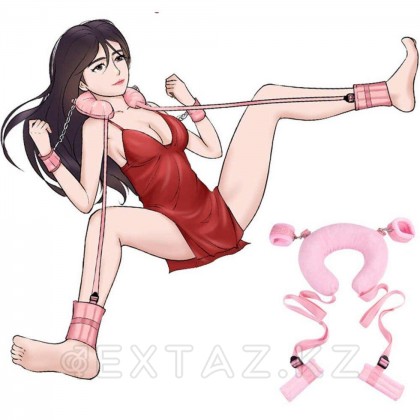 Набор для фиксации на руки, ноги и шею (красный) от sex shop Extaz фото 4