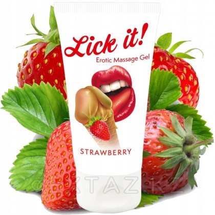 Массажный гель Lick It! с ароматом клубники, 50 мл от sex shop Extaz фото 4