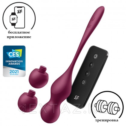 Тренажер Кегеля Satisfyer Love Birds Vary (Connect App) бордовый от sex shop Extaz фото 3