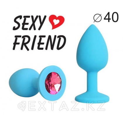 Анальная втулка силиконовая (синий/рубиновый; L95-D40 мм) от sex shop Extaz