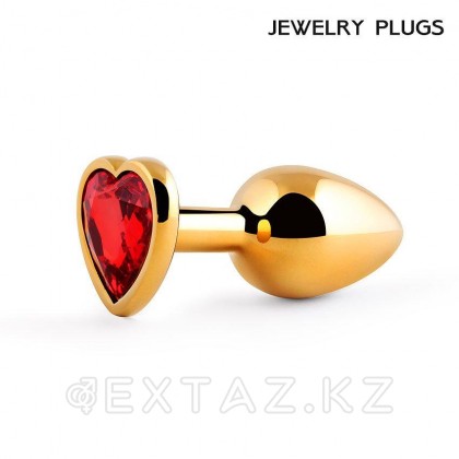 Анальная втулка (золотистый/красный; L80-D34 мм, вес 80г.) от sex shop Extaz